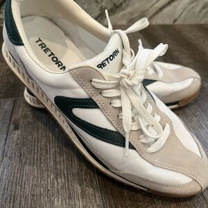 Tretorn Women's White and Green Sneakers Size 9